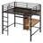 Loft Bed With L -Shaped Desk And Shelves