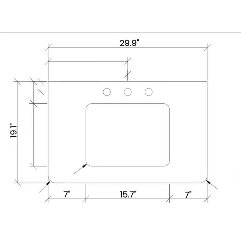 Meuble-lavabo 30 po avec lavabo en céramique, Vert clair