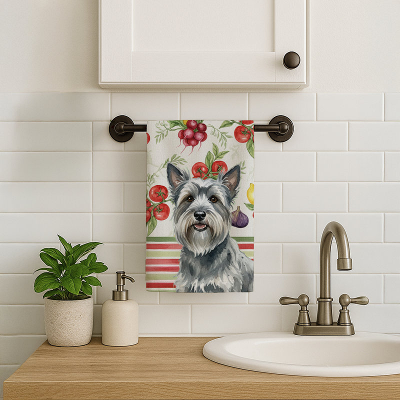 Serviette de cuisine grise Skye Terrier, Grey Skye Terrier