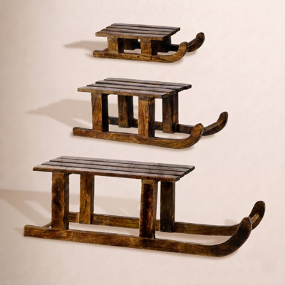 Evergreen 3-Piece Mango Wood Sled Set
