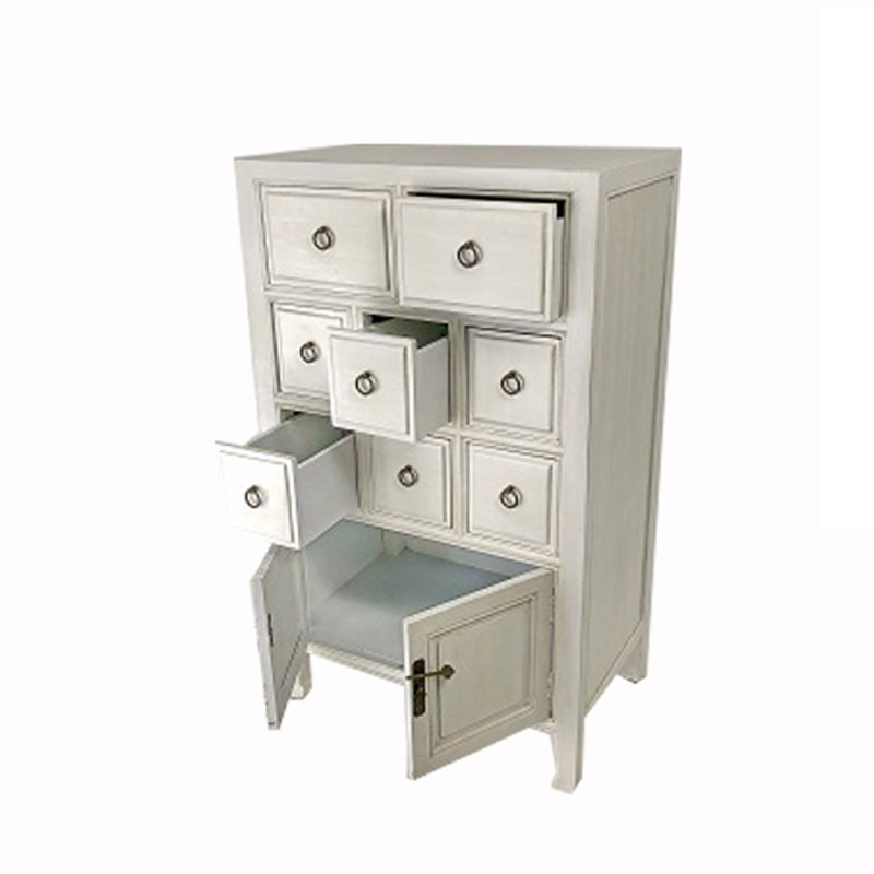Riha Solid Wood Accent Cabinet, White