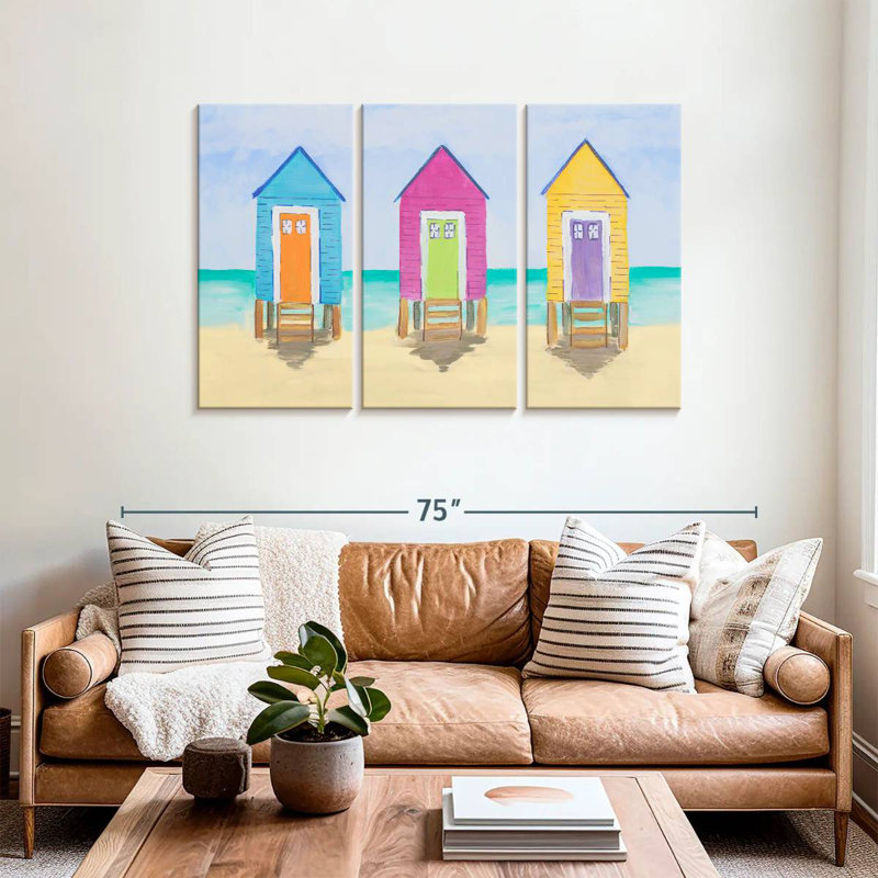 Gillard Three Beach Shacks, 36" H x 57" W