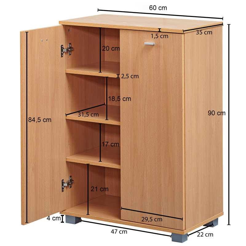 12 Pair Shoe Storage Cabinet, Natural