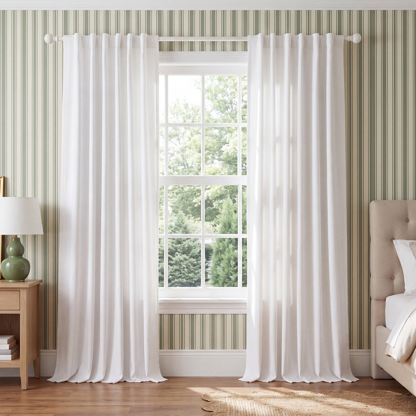 Lauren Ralph Lauren Waller 100% Cotton Blackout Curtain, Taupe, 52" W x 108" L
