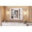 Armoire de salle de bain avec miroir, armoire à pharmacie murale avec 4 tablettes, armoire de rangement avec miroir