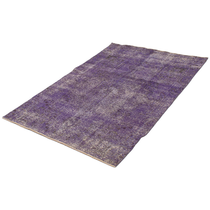 Tapis en laine mauve noué à la main de style années 1990 de conception unique 6 pi x 9 pi 1 po Finlo