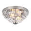 Plafonnier encastré 12 pouces en nickel brossé 2 lumières, bol en verre martelé transparent-1196219474