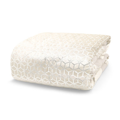 Eckelman Luxury Metallic Geometric Foil Pattern Bedspread
