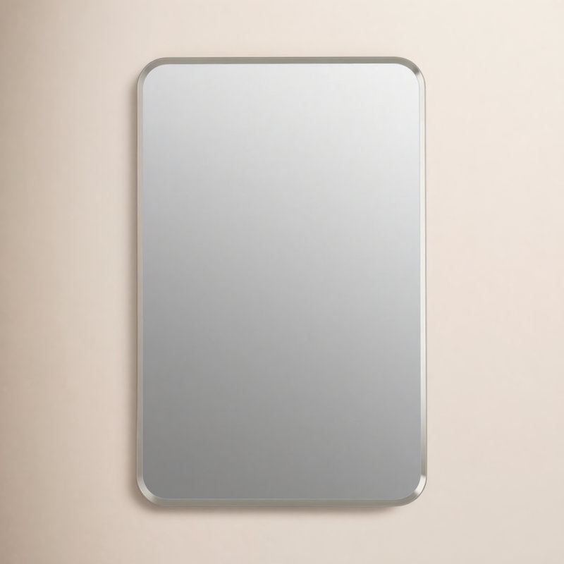 Verdera Surface Mount or Recessed Rectangular Framed Medicine Cabinet, Brushed Nickel, 34" H x 22" W x 4.18" D