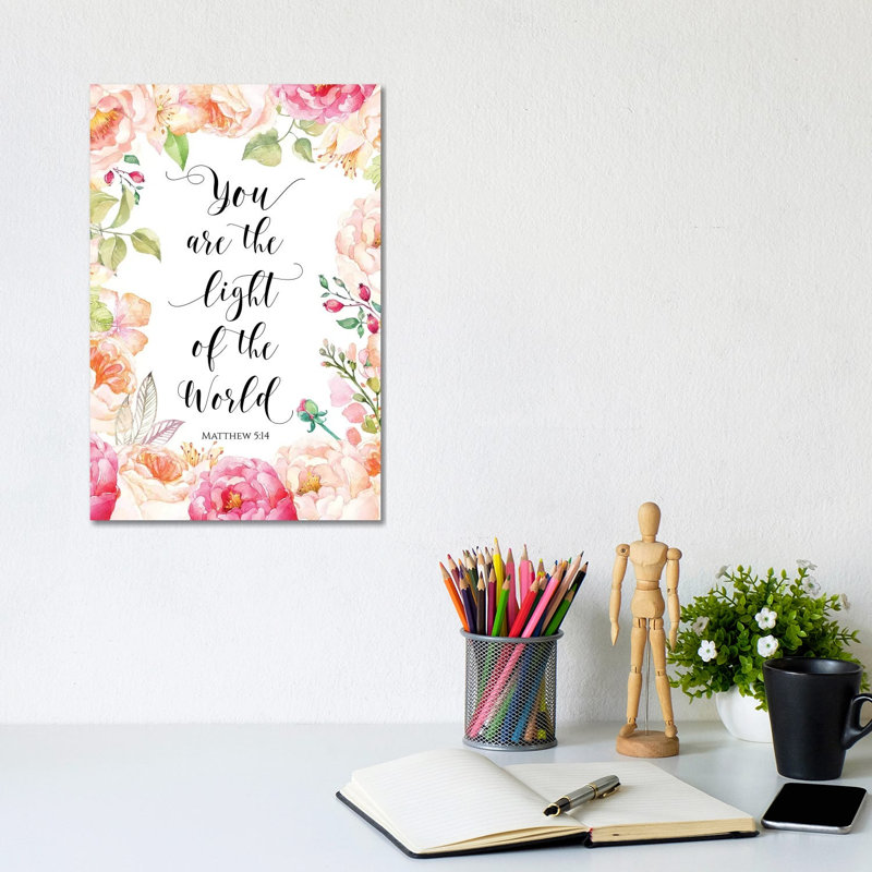 You Are The Light Of The World, Matthew 5:14 - Print on Canvas, Wrapped Canvas, 20.32 cm H x 30.48 cm W