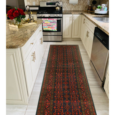 One-of-a-Kind 3'9" X 17'2" New Age Runner Wool Area Rug in