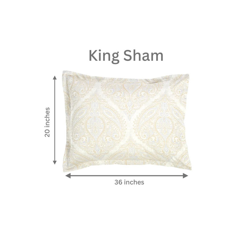 Soft Luxury Bedding Sateen Print Sham with Envelope Closure, King