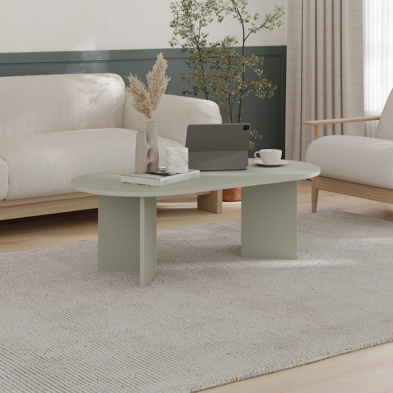 Coffee Table, Sable 119cm Oval Coffee Table Ash Green
