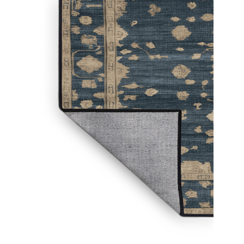 Tapis gris lavable à la machine, Rond 4 pi