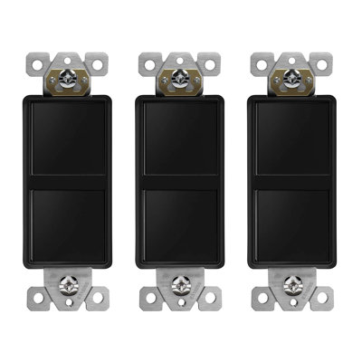 15-Amp Single Pole Double Rocker Light Switch