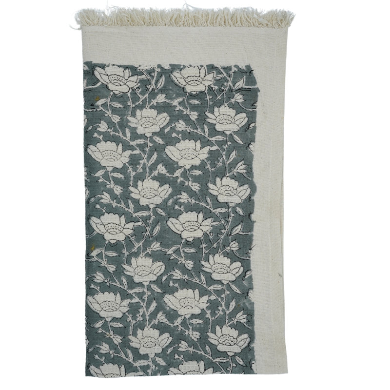Hand Block Print Cotton Waffle Hand Towels - Perfect Blend of Style & Functionality for Your Bathroom "Dhruv", Gray