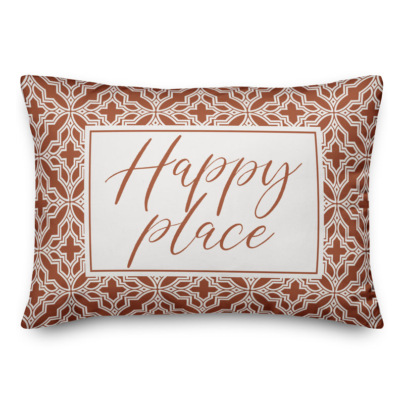 Geometric Outdoor Reversible Throw Pillow, Orange