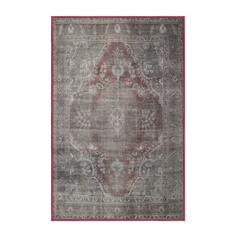 Tapis gris/brun/bleu clair traditionnel Kilroot, Rectangle 5 pi x 7 pi