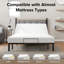 Structure de lit simple TG avec massage, télécommande sans fil, nuit à DEL, charge de type A et de type C, 4 pieds réglables en hauteur, différents types de matelas compatibles