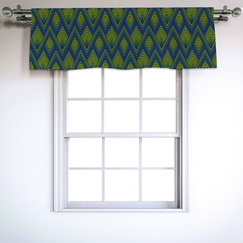 Sateen Chevron Ruffled Window Valance