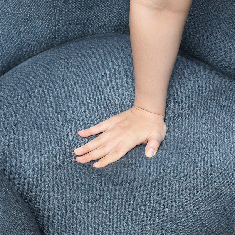 Chaise en contreplaqué bleu avec revêtement texturé et finition moderne en bois massif