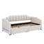 Extendable Upholstered Daybed With Storage Drawers And LED Light-278731114