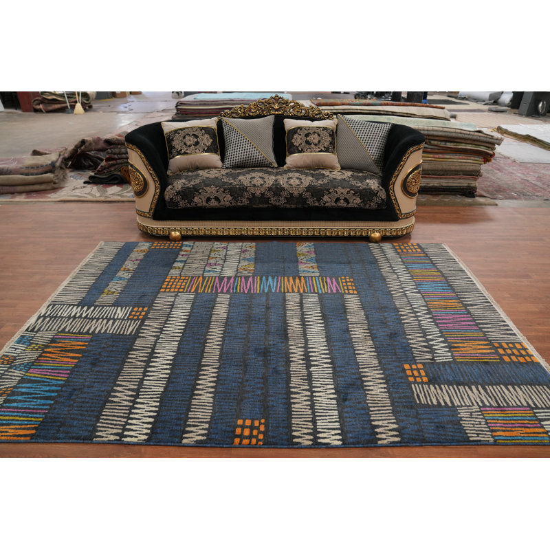 Multicolor Gabbeh Style Room Size Area Rug 6x9