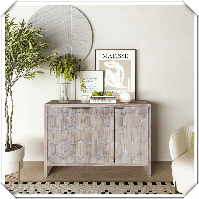 Buffet à 3 portes en bois de style campagnard
