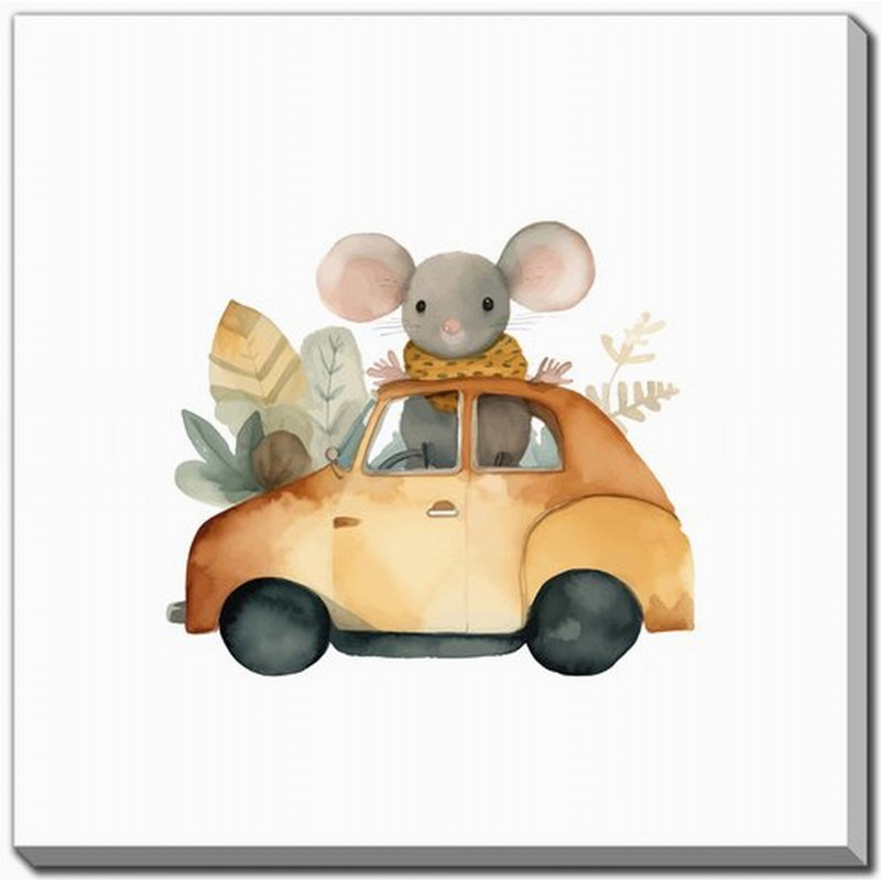 Art mural sur toile Critter On The Go 4, H 30 po x l 30 po