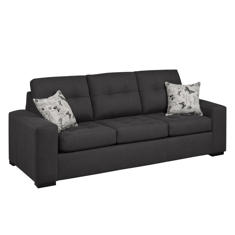 Canapé à accoudoirs carrés 92 po, Polyester anthracite