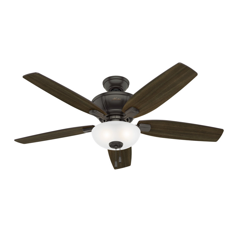 52" Kenbridge 5 - Blade Standard Ceiling Fan with Pull Chain and Light Kit Included, Noble Bronze