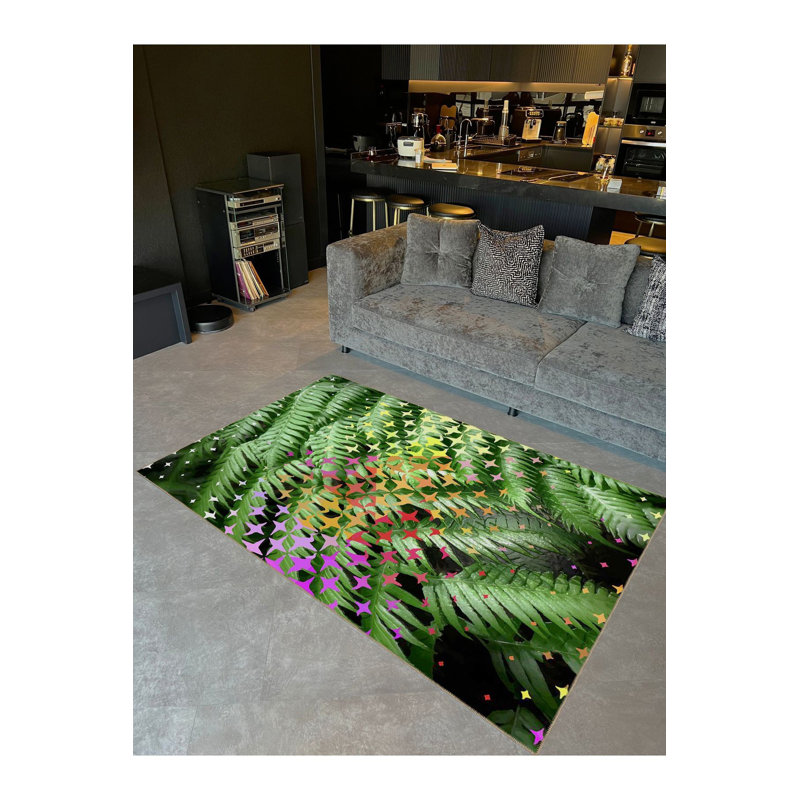 Tapis vert lavable à la machine, Tapis de couloir 3 pi 3 po x 6 pi 7 po
