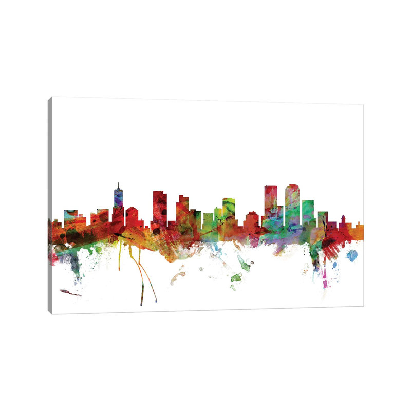 Denver, Colorado Skyline by Michael Tompsett - Wrapped Canvas Gallery-Wrapped Canvas Giclée