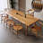 Brown Rectangular Solid Wood Dining Table-112604366
