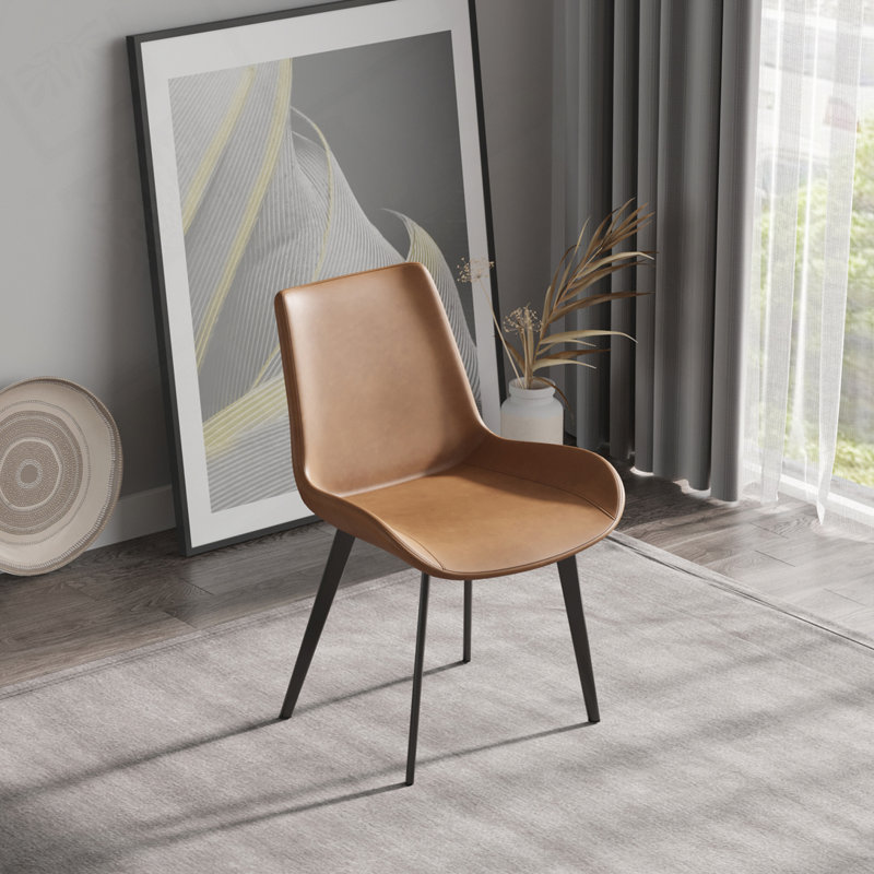 Chaise rembourrée en polyuréthane, Brun