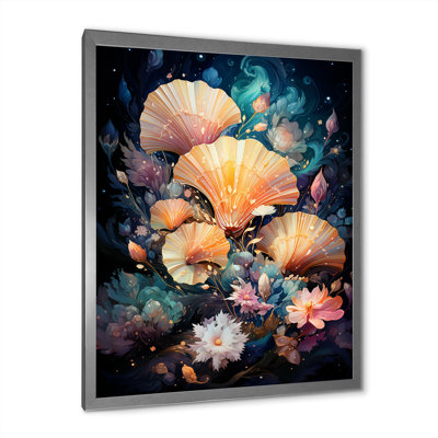 Coquillages dans une galaxie cosmique sur toile