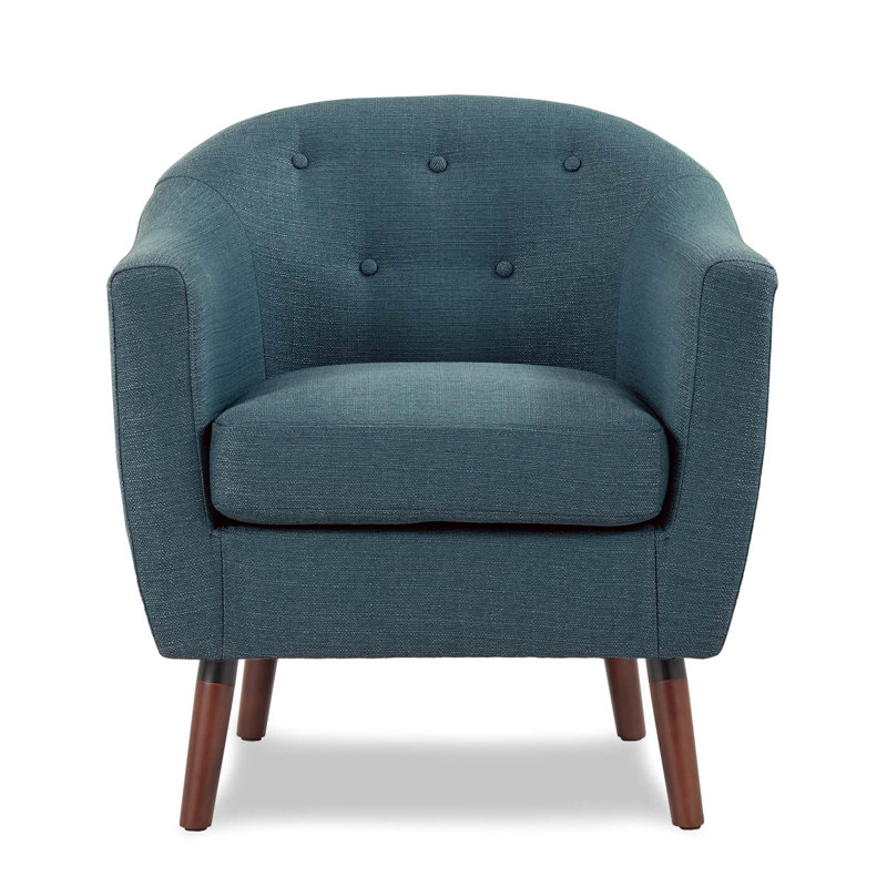 Bradyn Upholstered Barrel Chair, Blue