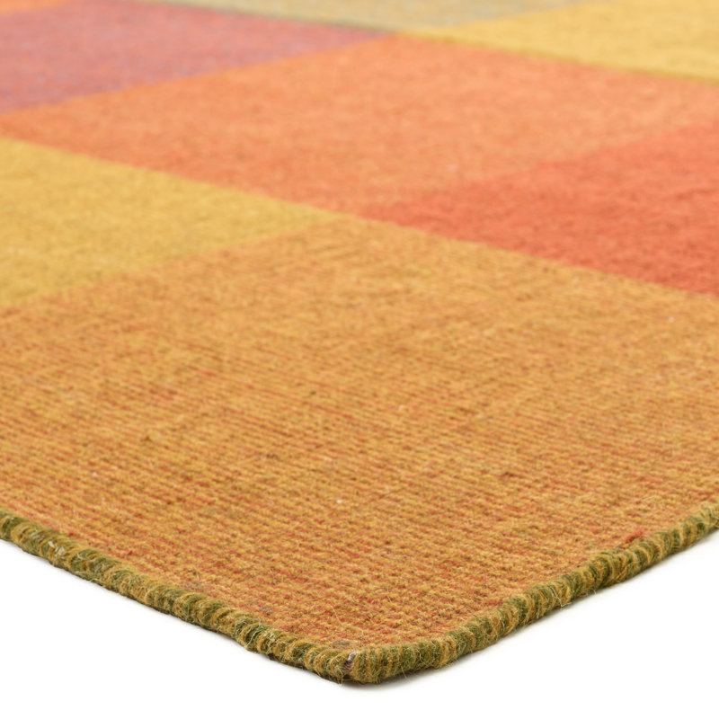 Tapis rayé multicolore fait à la main Scenic PLE03, Rectangle 9 pi 6 po x 13 pi 6 po
