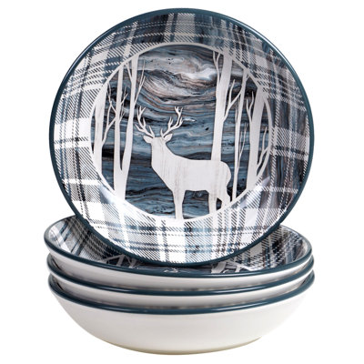 Certified International Fluidity Lodge Set/4  Soup/Pasta Bowl 9" X 2"