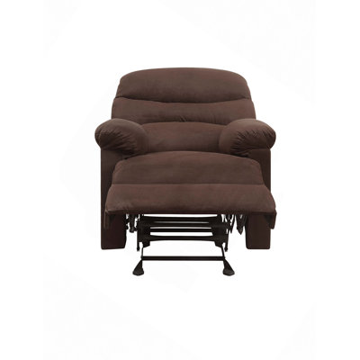 Soft Recliner, Chocolate Microfiber Motion Glider Recliner