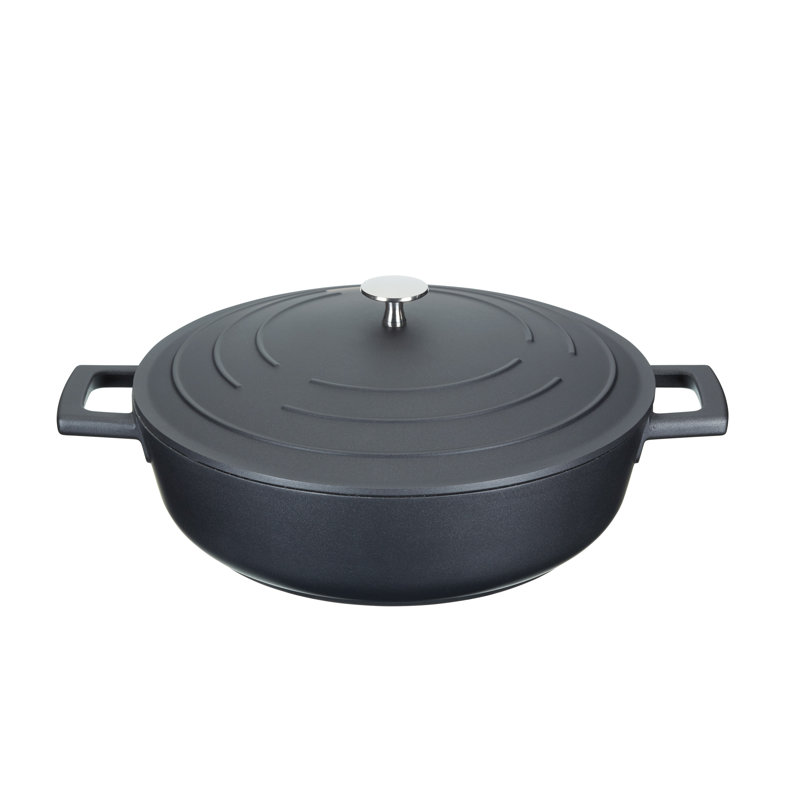 MasterClass Cast Aluminum Shallow Casserole 4L, Black
