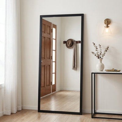 71 by 32 Inch Full Length Mirror with Moisture Resistant PS Frame 5mm Copper Free Silver Glass Wall Mounted or Leaning