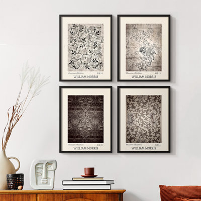 William Morris, reproduction d'art encadrée - ensemble de 4