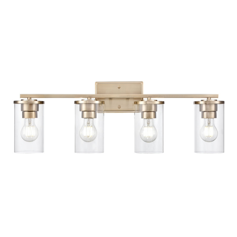 Meuble-lavabo à 4 lumières de 27,75 po de largeur Angl - moderne doré