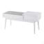 Banc téléphone contemporain en tissu gris et bois avec tiroir coulissant-1195197837