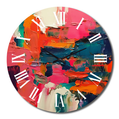 Horloge murale rose et rose