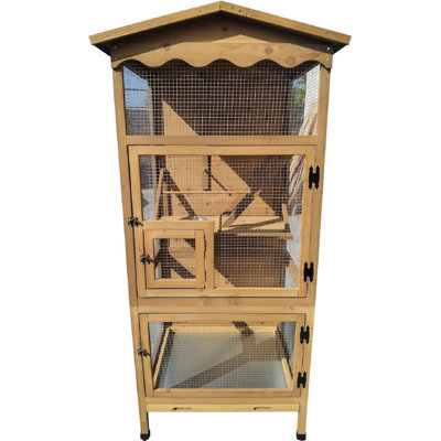 Elveda 70'' Wood Bird Cage Stand Bird Cage with Tray
