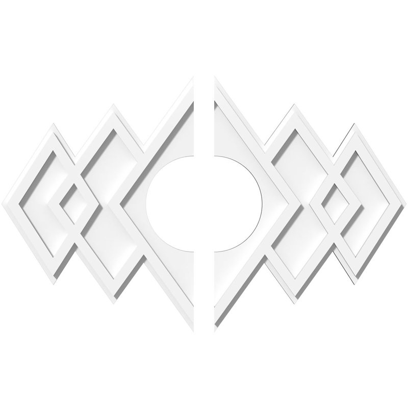 Médaillon de plafond contemporain en PVC de qualité architecturale Zoe, H 18,625 po x l 28 po x P 1 po