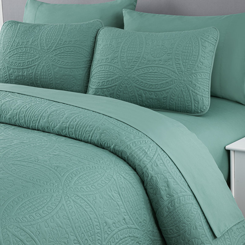 Liam Microfiber 7 Piece Bed in a Bag Comforter Set, King Comforter + 6 Additional Pieces, Turquoise