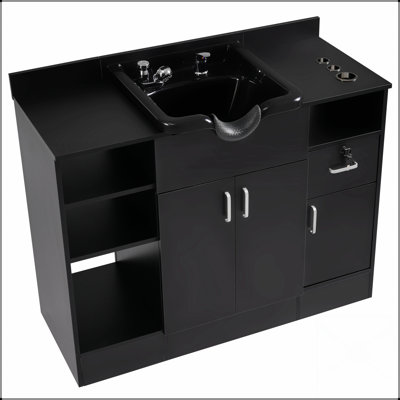 Salon Shampoo Backwash Station With Durable ABS Bowl, Storage, And USB Port For Enhanced Client Comfort And Efficiency